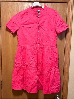 Women’s Tommy Hilfiger pink cotton fit and flare dress with pockets size Large
